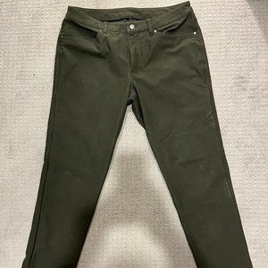 Lululemon ABC Slim-Fit Pant 32" Warpstreme 34" Waist Men's Dark Green